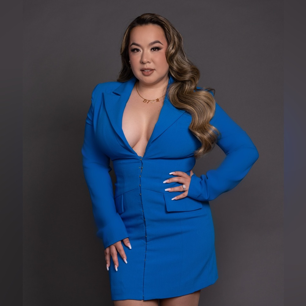 Miss Circle Blue Suit Dress